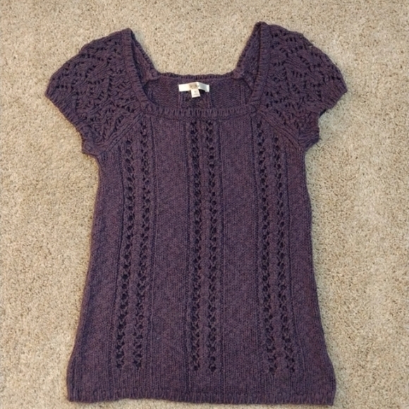 Old Navy Purple Knit Cap Sleeve Sweater - Picture 1 of 9